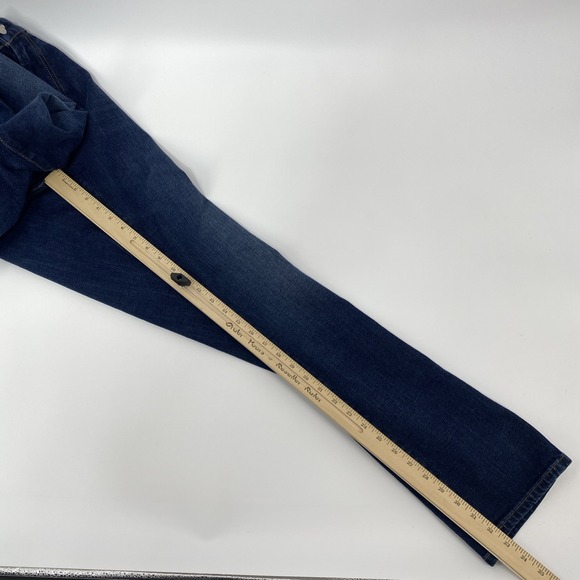 Lucky Brand 410 Jeans Tag 32x34 Actual 32x33 Blue Dark Athletic Slim Stretch - Picture 13 of 14